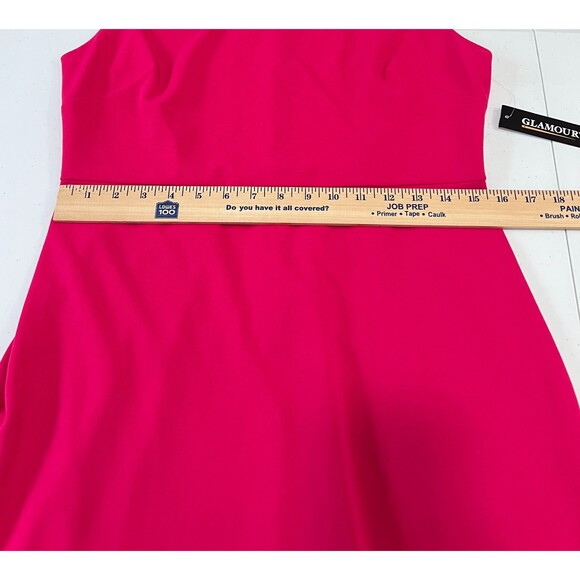 Glamour Women's Pink Dress High Low Hem Cap Sleeve Polyester Size 10 - New - Picture 8 of 11